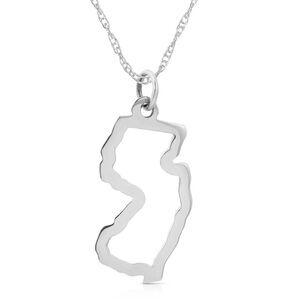 Maya Brenner Los Angeles New Jersey State Cutout Necklace Sterling Silver 925